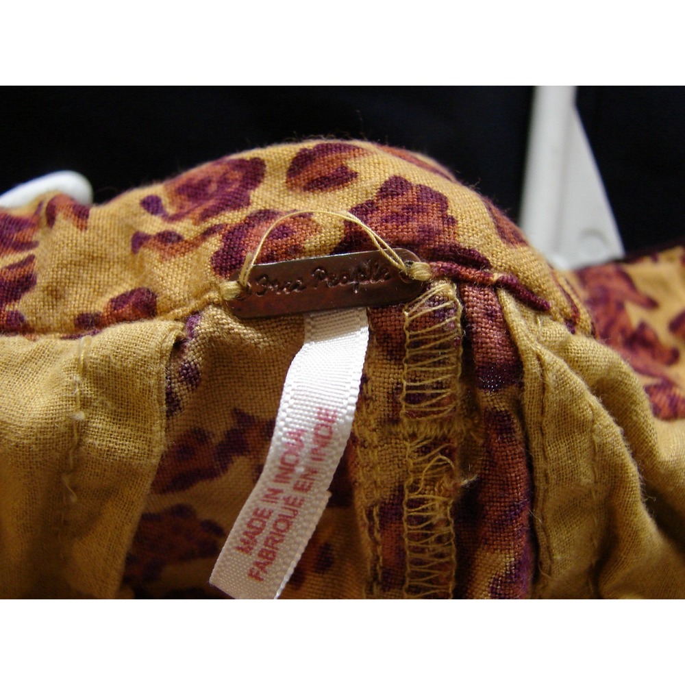 Free People Bennie Leopard Print Wide Leg Button Fly Pants Size 4 Casual Office - Picture 10 of 14